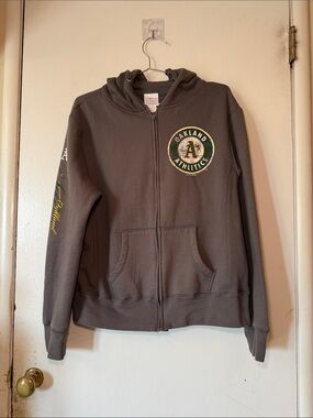 Oakland Athletics A's MLB Licensed Gray Full-Zip Hoodie Men's XL